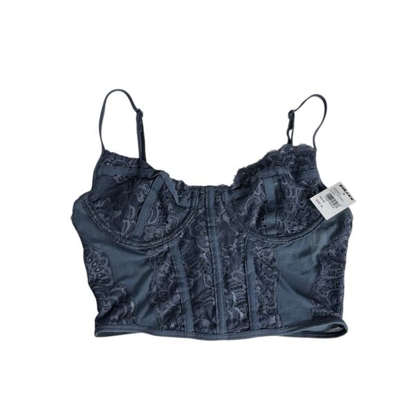 Full Tilt‎ Lace Corset in Dusk Gray Womens Size Medium New NWT - Picture 7 of 7
